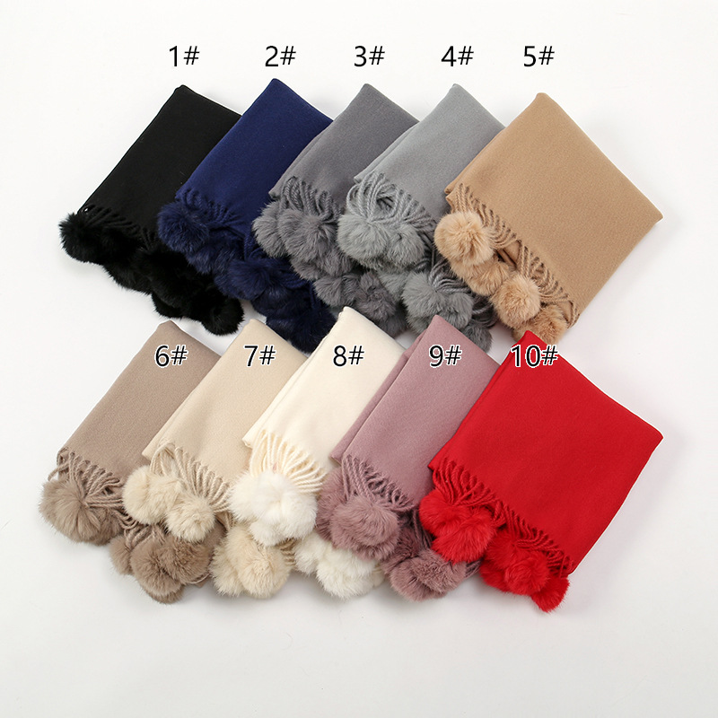 Écharpe chaude en Imitation cachemire pour femme, châle de luxe à franges solides, Pashmina épais, couverture enveloppante, Hijab, nouvelle collection hiver