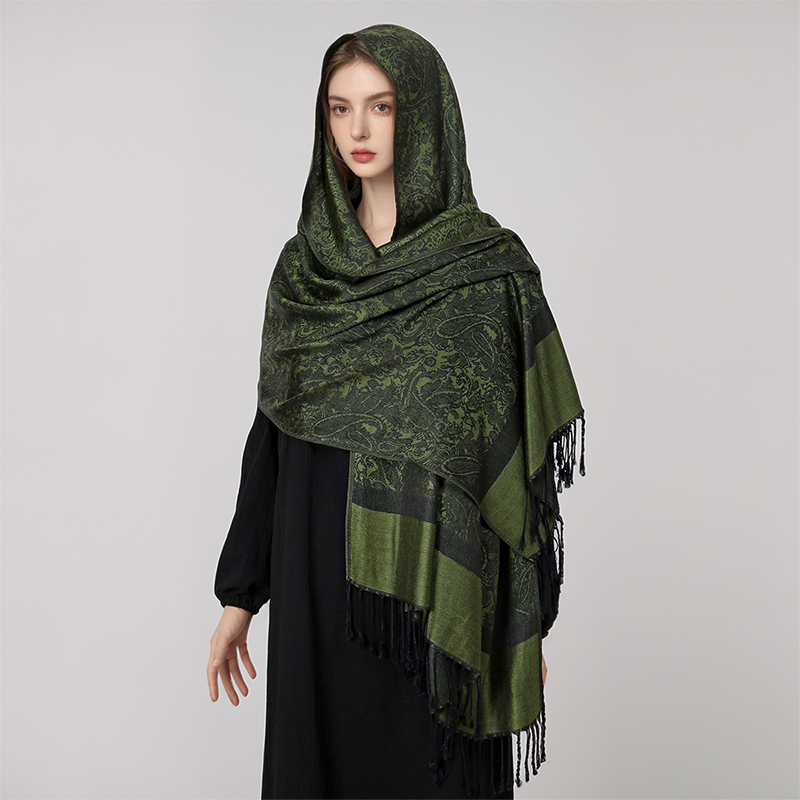Foulard Jacquard de Luxe pour Femme, Écharpe de Mode Optique Douce, Étole, Châle, Hijab Musulman, Bande Ronde, Bandana de la raq