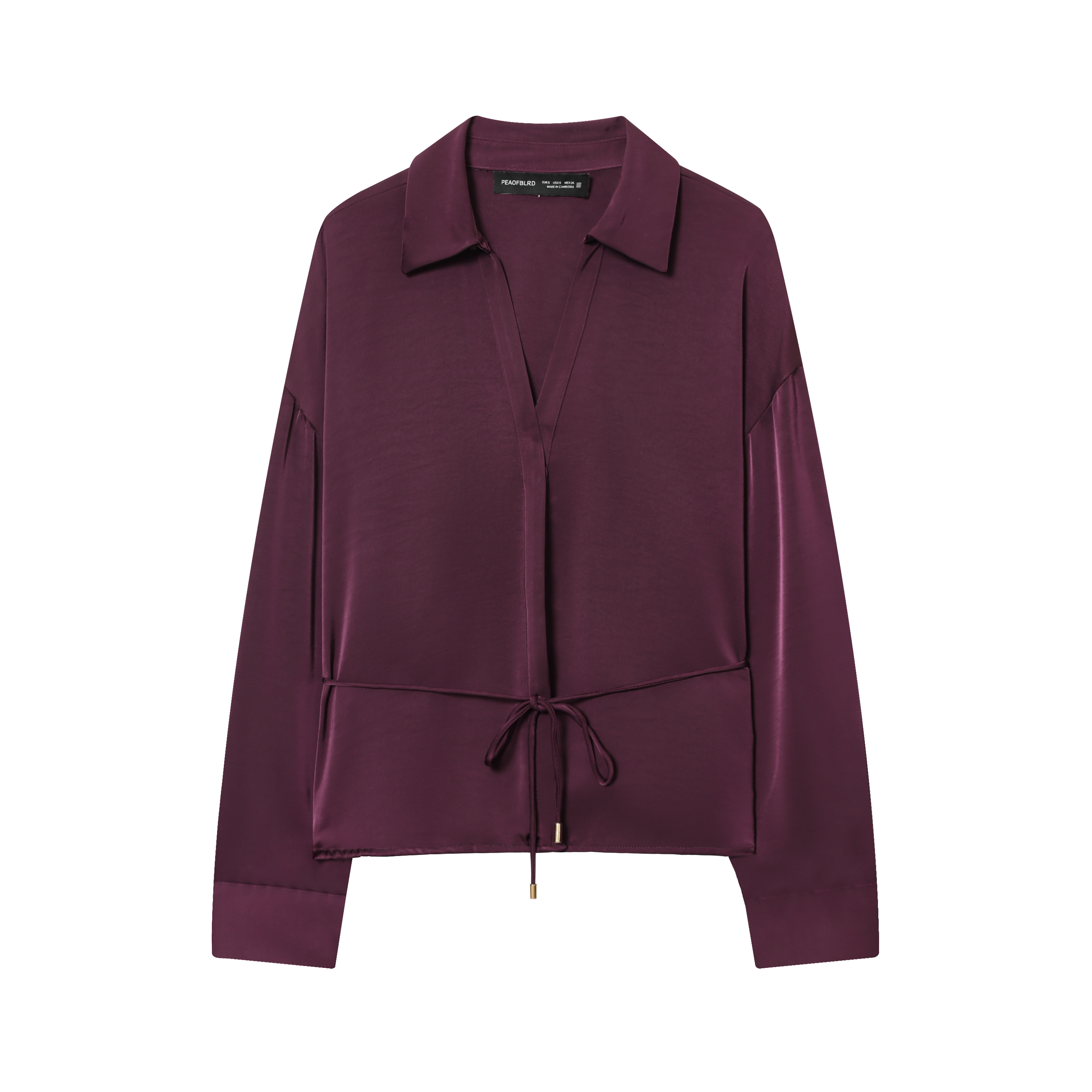 BSAY chemise en satin vêtements pour femmes 2025 automne nouveau noeud ceinture bouton à manches longues blouses chic bureau dames hauts mujer