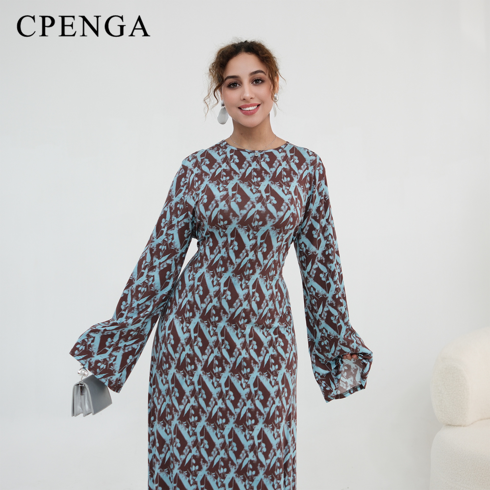 Robe Abaya Imprimée Extensible Grande Taille pour Femme, Tenue Musulmane Décontractée, Style Dubaï Élégant, Robes Musulmanes Abordables avec Livraison Gratuite 2026