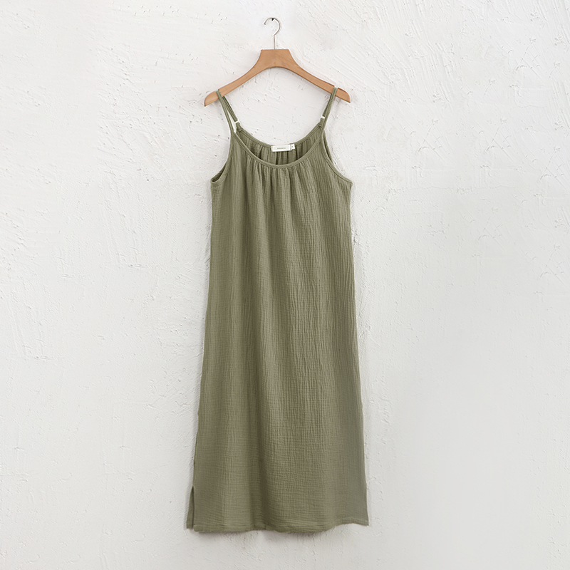 Robes en mousseline 100 % coton pour femmes 2026 – Robes de soirée élégantes mi-longues décontractées à bretelles ajustables, sexy, pour les vacances et la plage