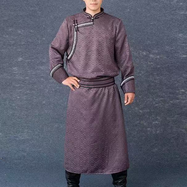 Vêtements ethniques mongols pour hommes, Costume d'équitation traditionnel de prairie de mongolie, Costume de Cosplay pour événement d'halloween, Robe longue pour spectacle sur scène