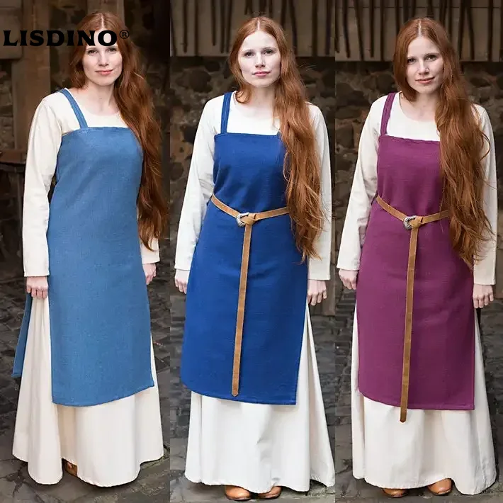 Tablier Viking médiéval pour femmes, robe tunique avec dos noué, robe de fête de foire de la Renaissance, robe de carnaval d'halloween ﻿
