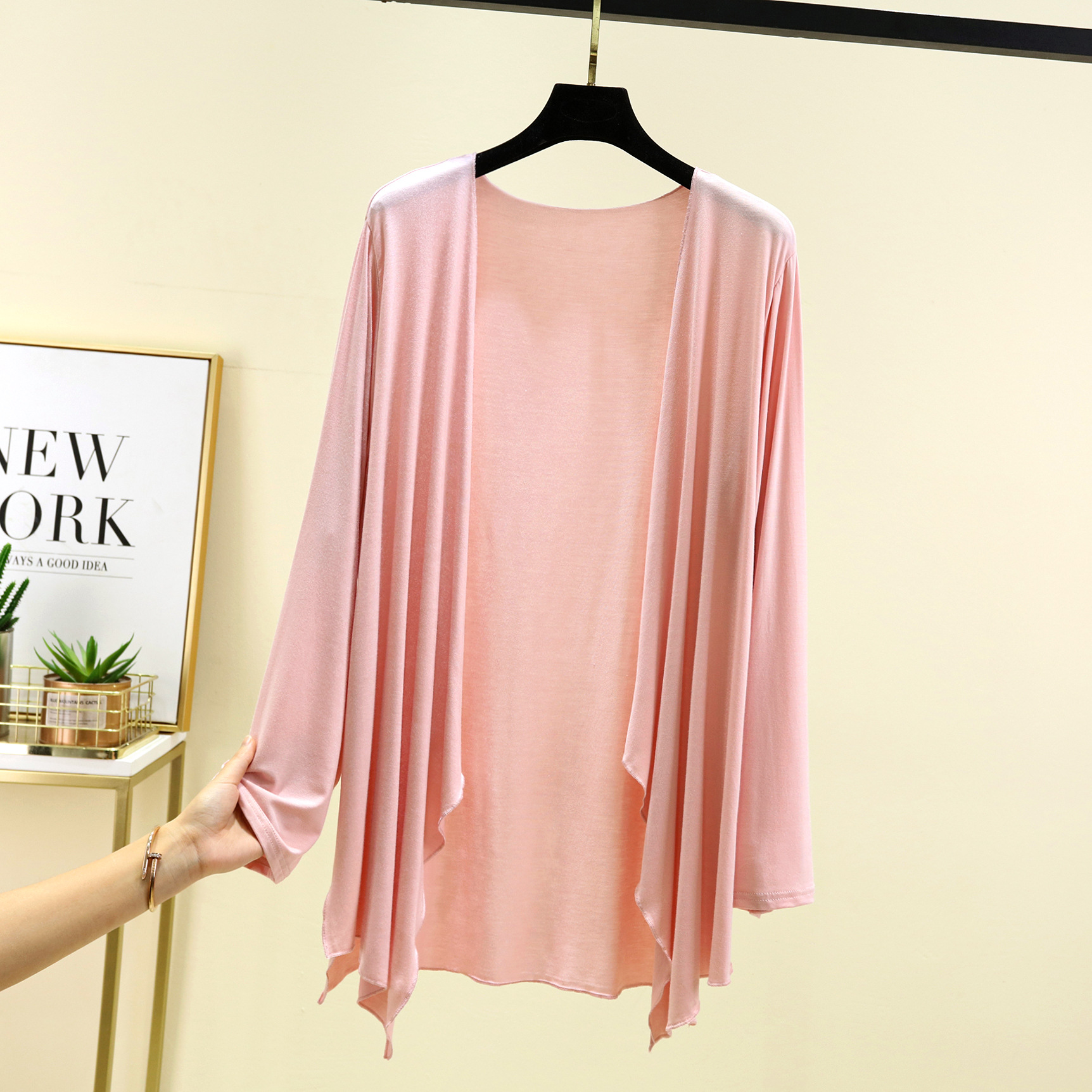 Cardigan Fin à Manches sulfpour Femme, Vêtement Irrégulier, Résistant au Soleil, Assressentià tous les Médicaments, Été