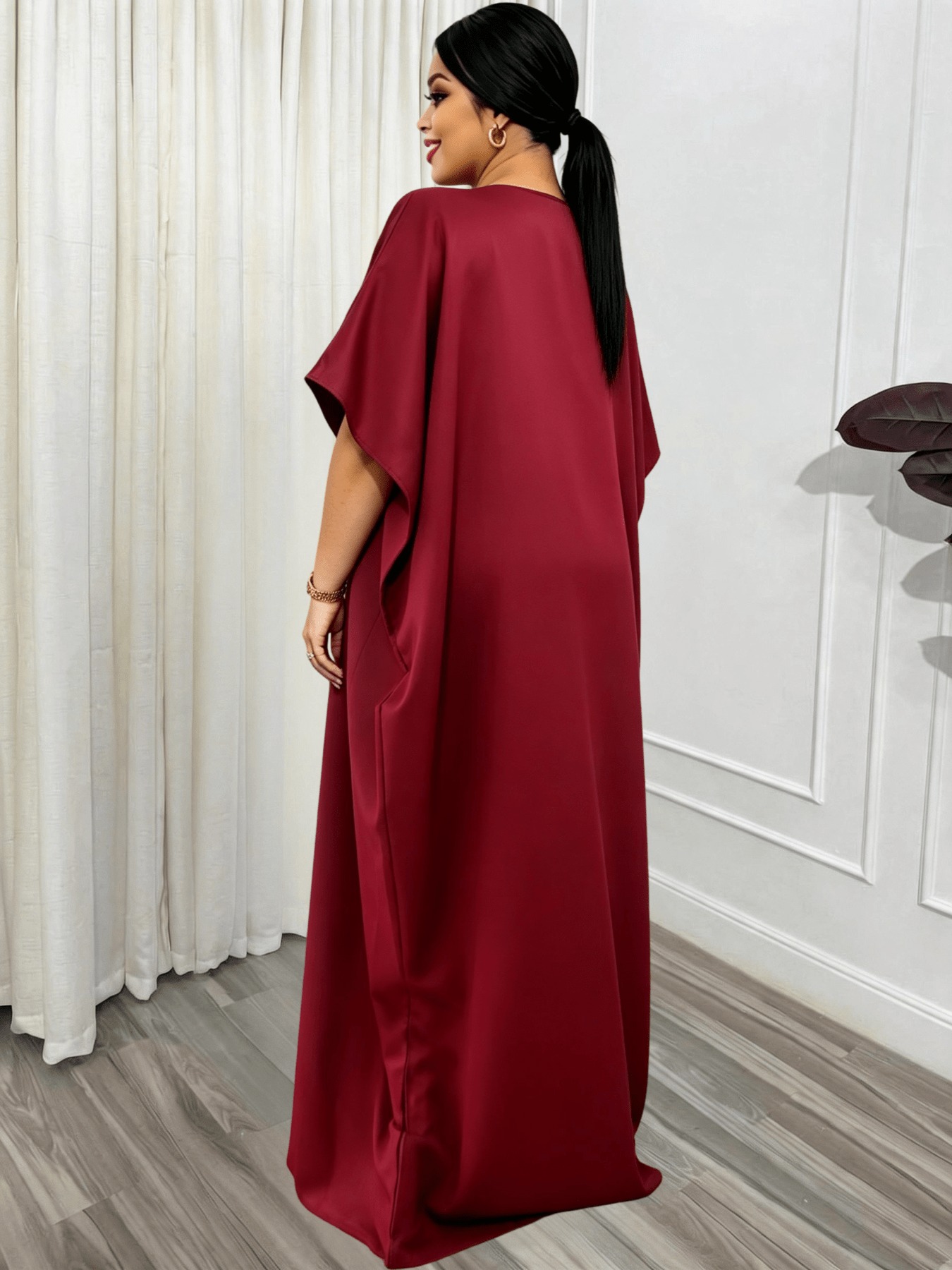 Abaya grande taille pour femmes, robe traditionnelle du Moyen-Orient avec écharpe, vêtements islamiques imprimés avec des strass et des paillettes, grande taille