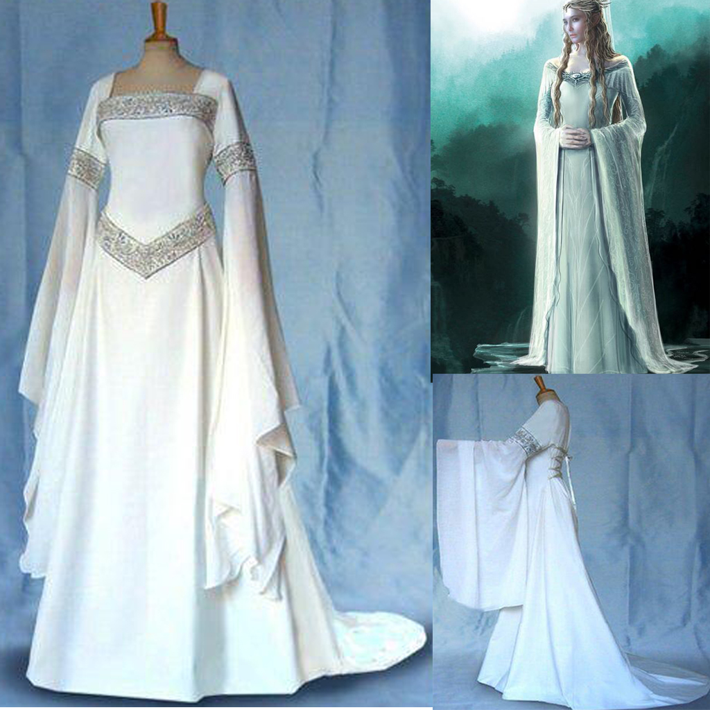 Galadriel Elf Queen Cosplay Costume fur s pour femmes, tenues d'Halloween, carnaval, vêtements de fête trempés, robe de Rhen plis