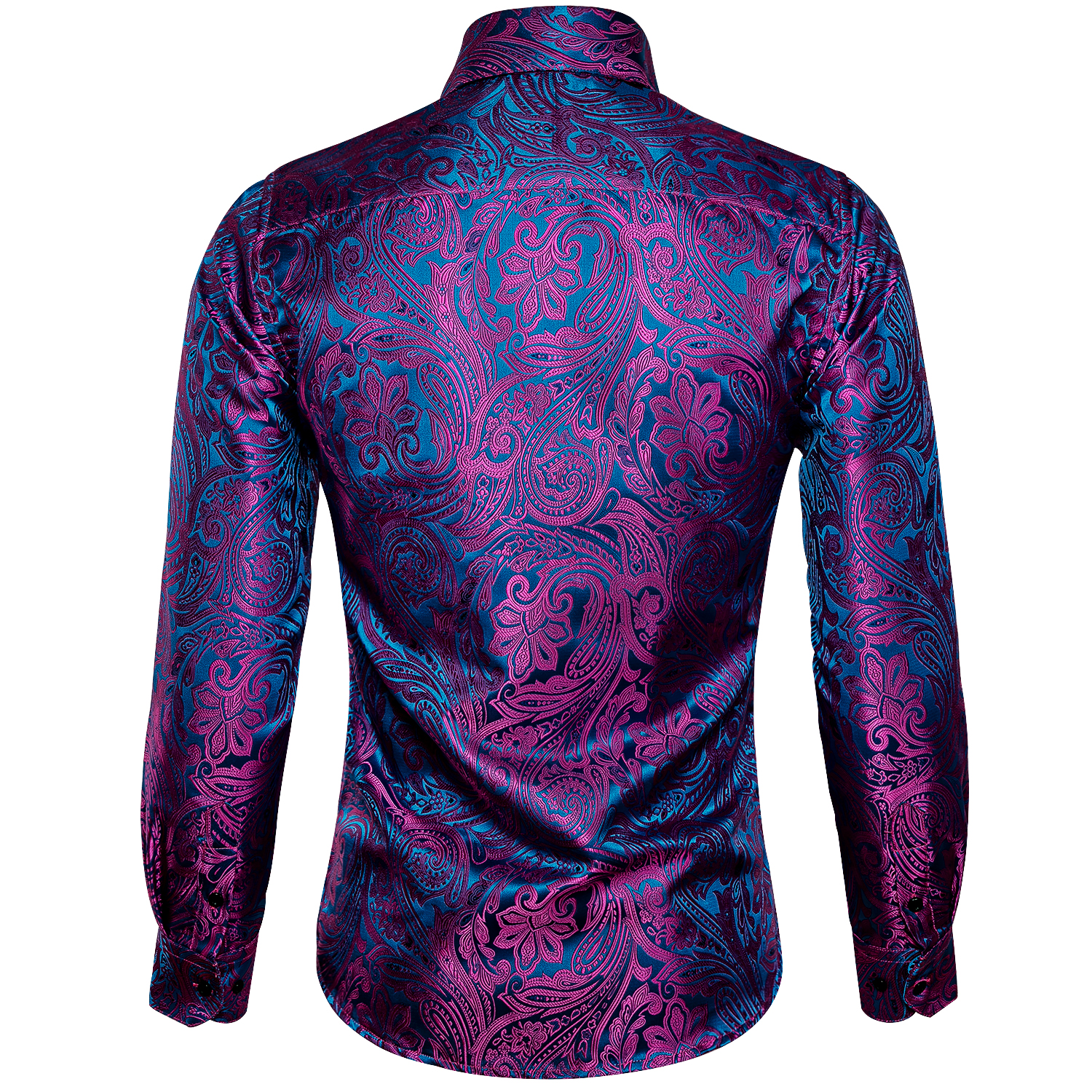 Chemise d'affaires à la mode pour hommes avec motif paisley irisé, adaptée aux rassemblements quotidiens et aux sorties de loisirs.