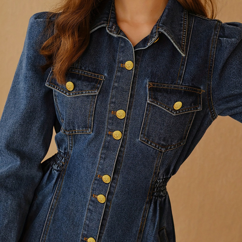 Robe en jean croisée à manches courtes pour femme, style décontracté avec ceinture, nouvelle collection 2026