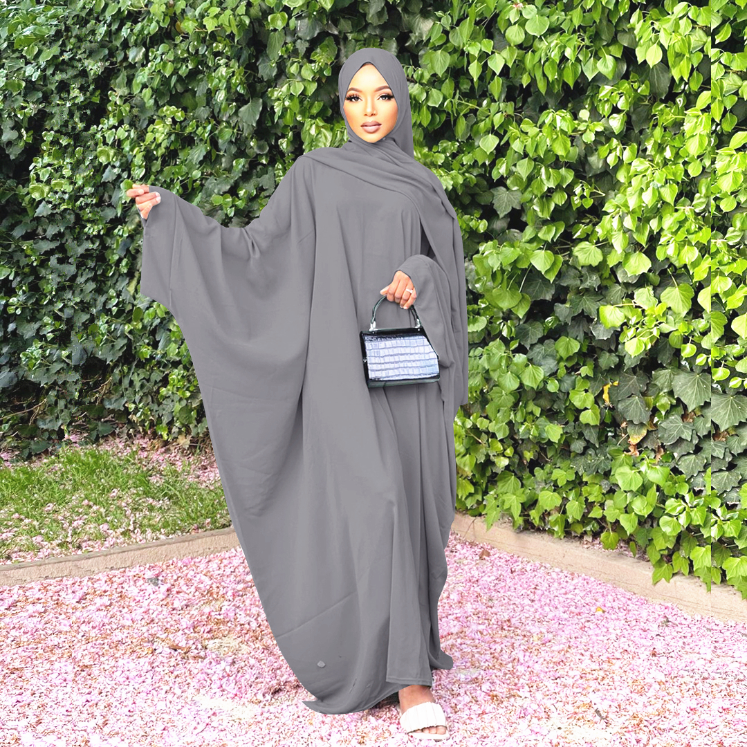 Robe Abaya Musulmane Chauve-Souris pour Femme, Kimono, Hijab, pour Prière de l'Aïd, Cérémonie Traditionnelle, Dubaï