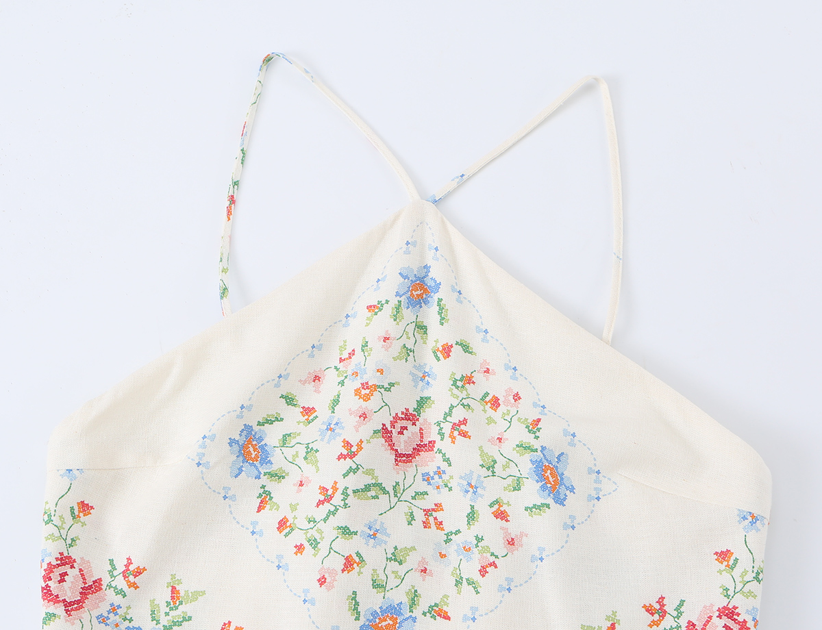 Robe Camisole pour femmes, imprimé floral, robe midi, coupe ajustée, style vacances, plage d'été, élégante, mode féminine, nouvelle collection