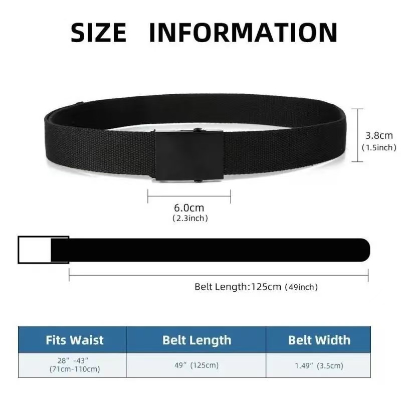 Ceinture en toile pour hommes avec boucle à roulettes, ceinture tissée Simple et polyvalente, ceinture tactique pour pantalons de travail en plein air