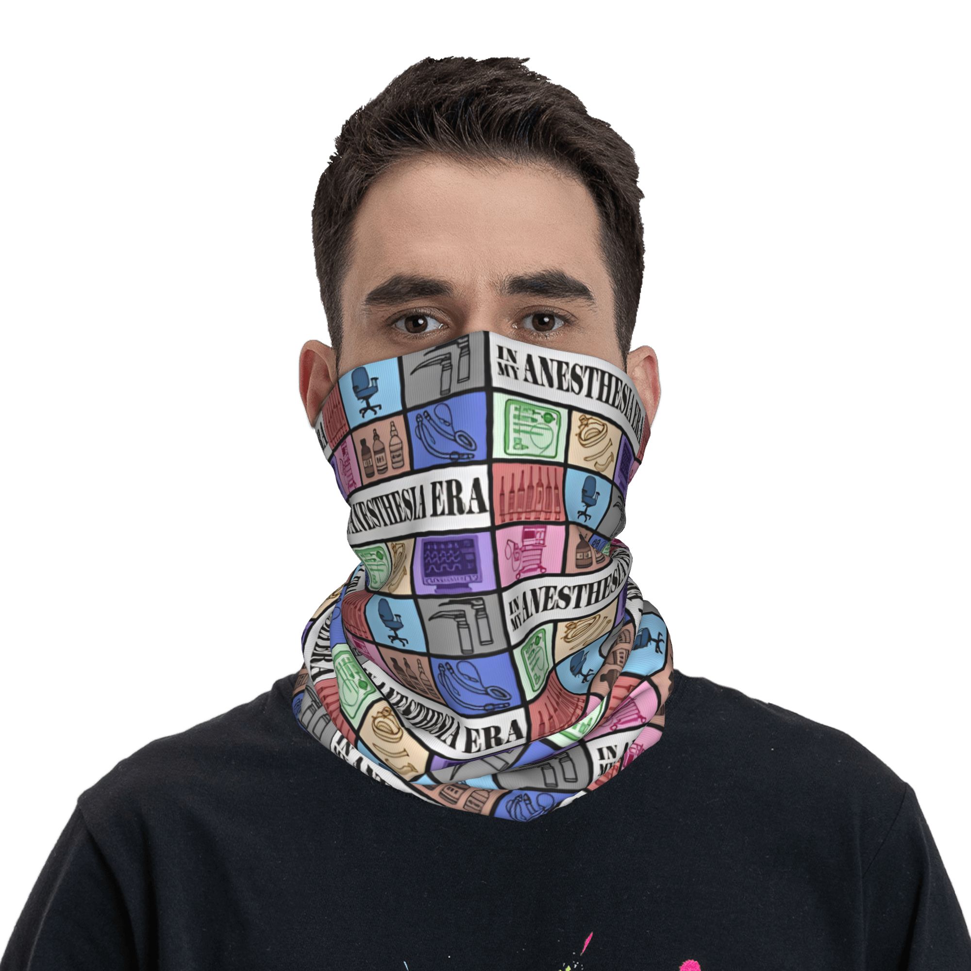 Cache-cou médical imprimé pour anesthésistes, cagoule, écharpe enveloppante, couvre-chef multi-usage pour cyclisme adulte