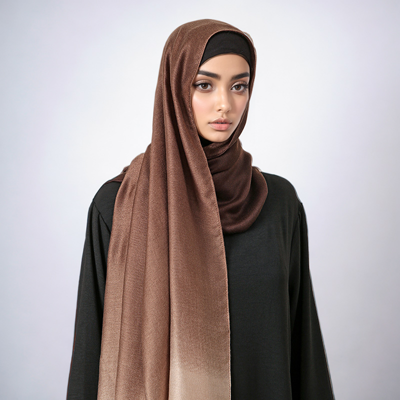 Châle Hijab en Viscose Tendance, Foulard Musulman Tie-Dye, Écharpes Longues, Turban pour Femme, Idéal Aïd, 180*90cm