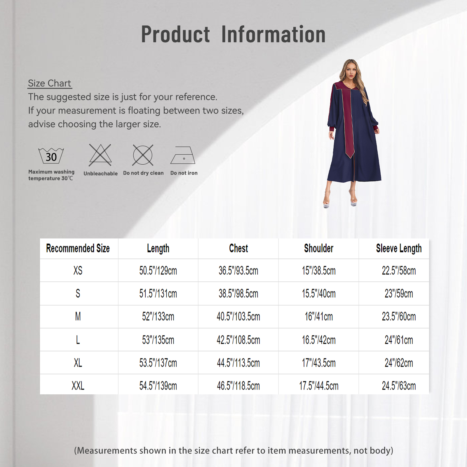 Femmes église clergé ample chorale Robe Robe prêtre prédicateur robes baptême Confirmation officiant Costume louange culte Robe