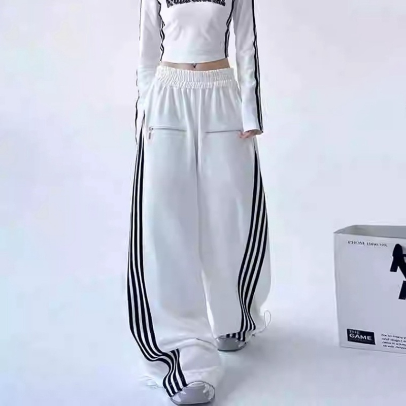 Pantalon de sport taille haute pour femme, pantalon de survêtement, jambe large, mince, vêtements d'extérieur, jazz, danse hip hop, bas cloche, rue, mode, nouveau
