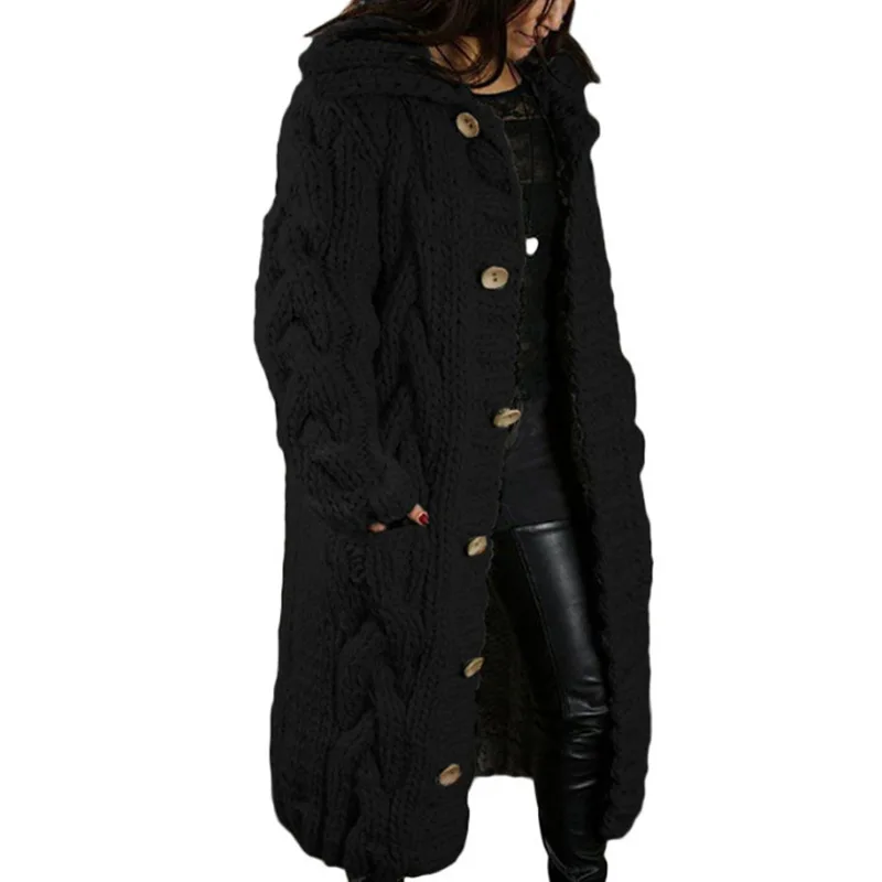 Pull femme nouveau décontracté ample mode européenne américaine col rabattu tricoté longs manteaux Cardigan grande taille pull manteau