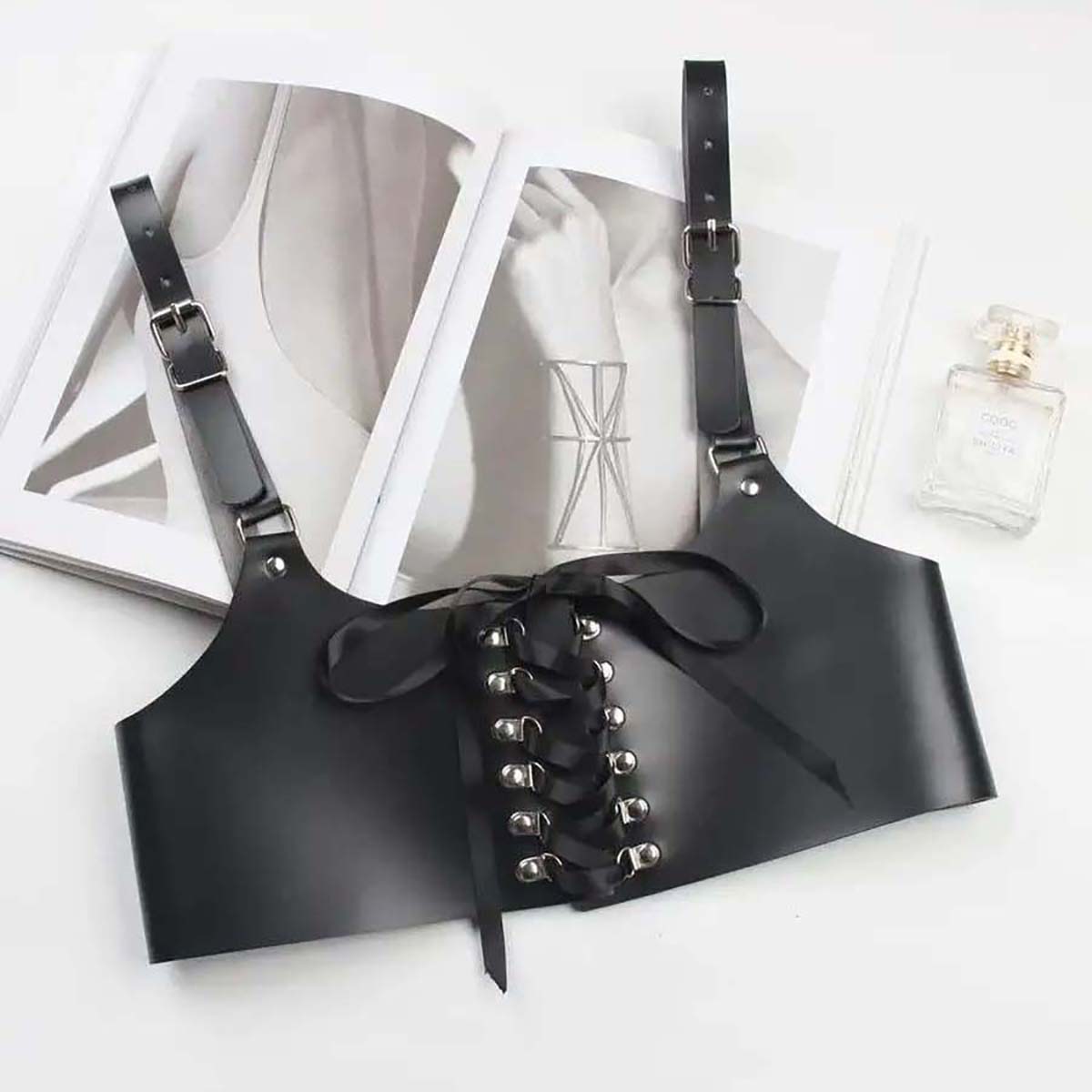 Ceinture Punk en cuir pour femmes, harnais de taille à épaule, bretelles décoratives, accessoires pour vêtements gothiques