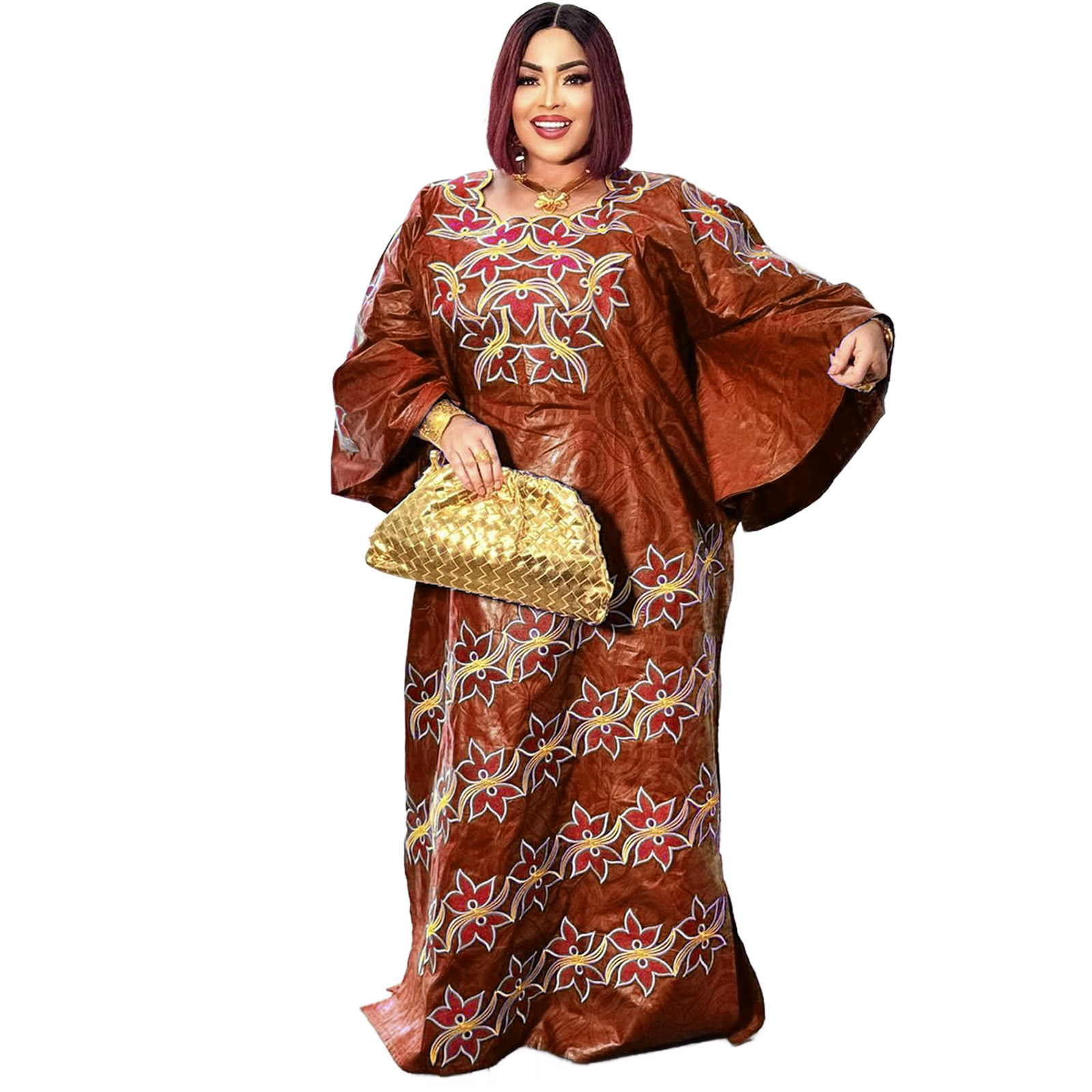 Tenue africaine pour femmes Abaya broderie grande taille robe d'église de fête élégante
