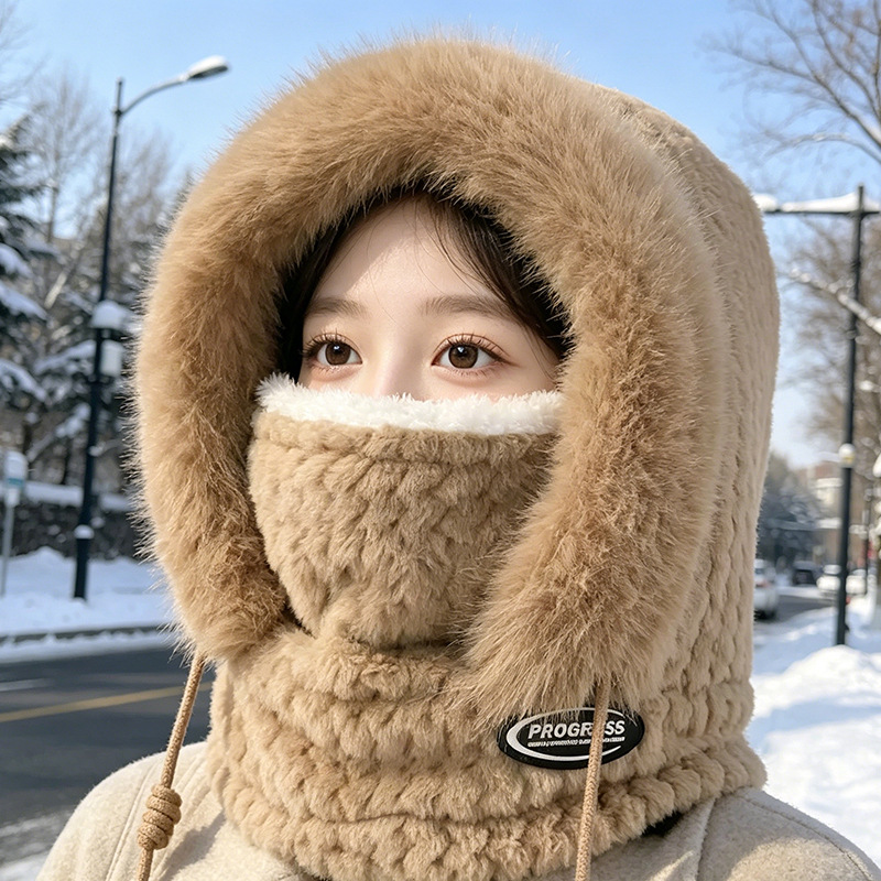 Ensemble 2 en 1 pour femmes : bonnet en polaire et cache-cou pour l'hiver, bonnet chaud et épais pour le ski en plein air, le cyclisme et le temps froid.