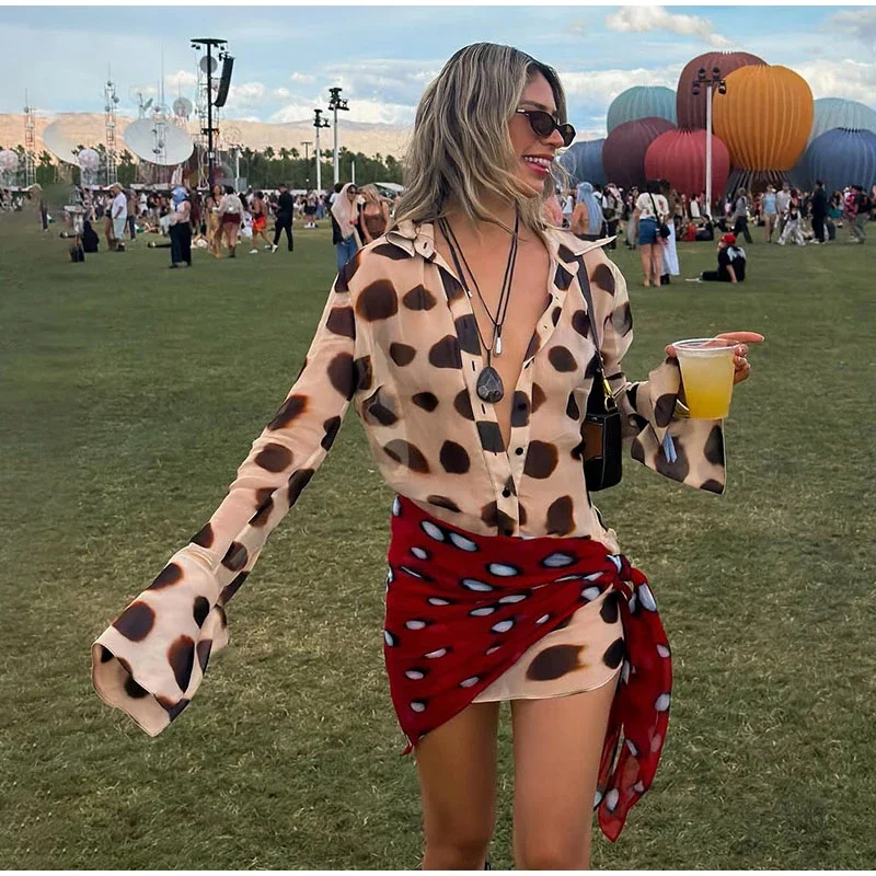 Robe longue tendance à imprimé animal, col en V, froncée, avec cordon de serrage, sexy, pour femme, tenue de plage, vacances, style rétro, soirée d'été