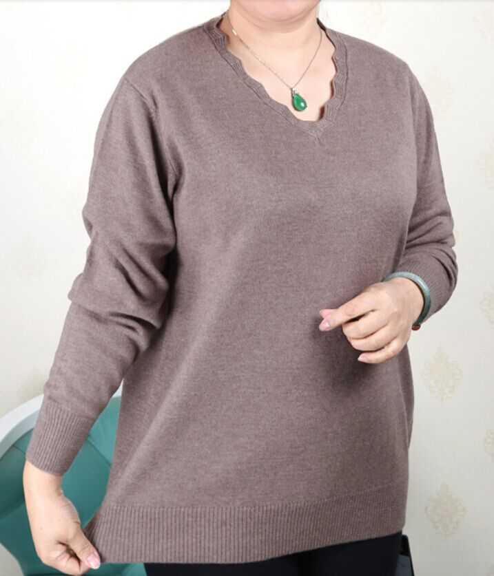 Pull en cachemire pour femmes, chemise tricotée, manches longues, vêtements d'âge moyen, grande taille, 5XL, 6XL, 7XL, 8XL, 9XL, grande taille