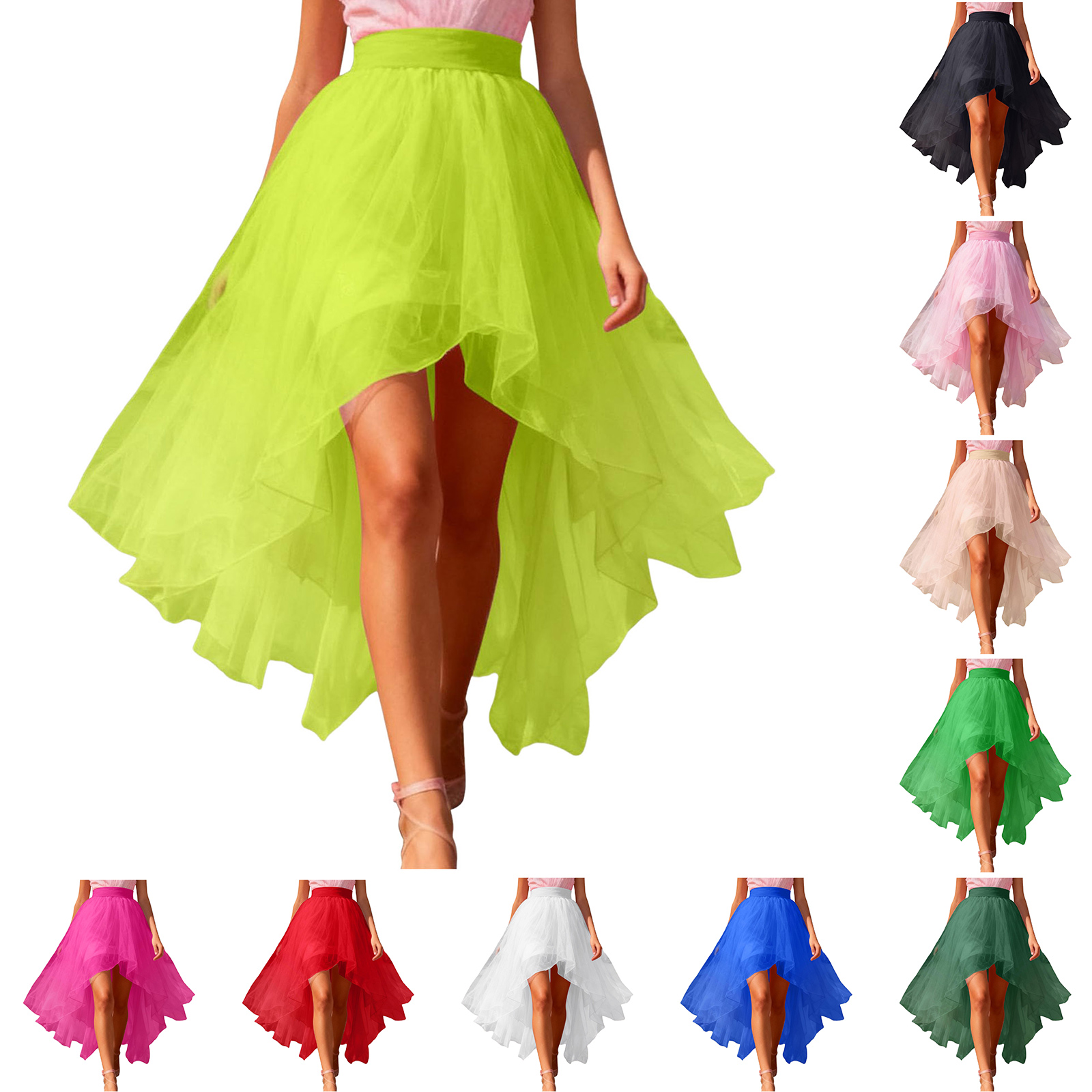 Jupe tutu asymétrique longue pour femme, jupe de ballet multicolores arc-en-ciel à plusieurs couches pour carnaval, déguisement de fête