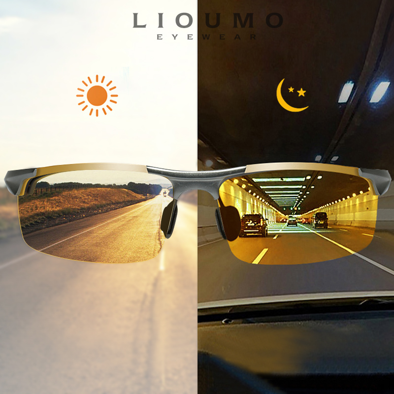 Top Anti-éblouissement jour nuit Vision lunettes pour la conduite hommes lunettes de soleil polarisées photochromique pilote lunettes lunettes zonnebril heren