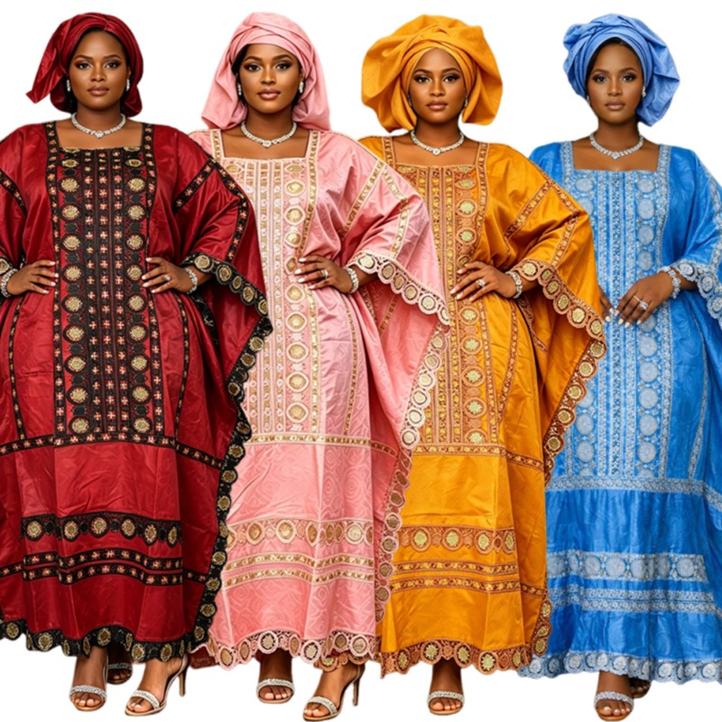 Robes africaines grande taille pour femmes 2026 : Nouvelles robes de soirée et de mariage brodées Ankara Dashiki Bazin
