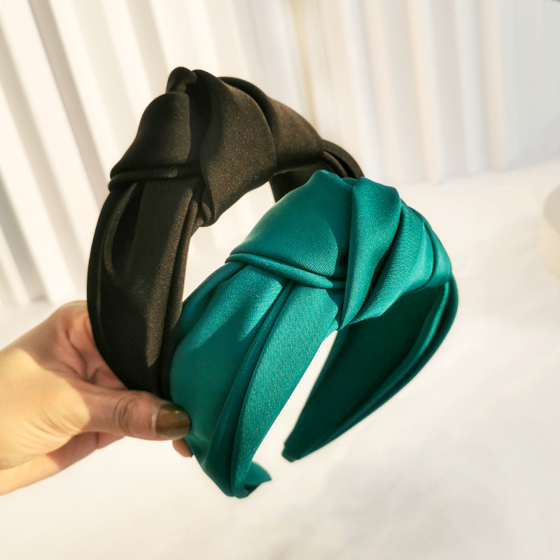 Bandes de cheveux nouées à large bord pour femmes et filles, cerceau à cheveux simple et polyvalent, beaux accessoires de vêtements de sauna, document solide, nouvelle mode