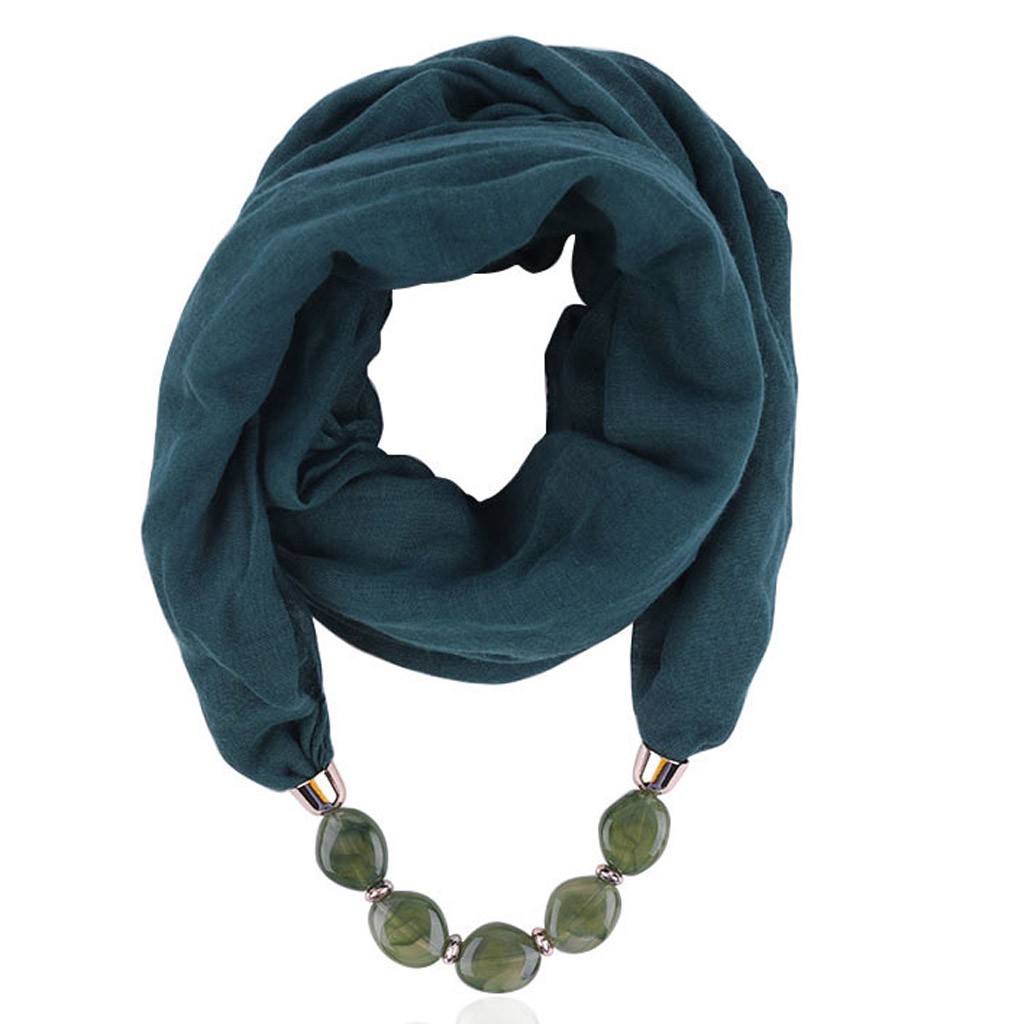 ScrPG-Collier en Coton et Lin pour Femme, Pendentif, Écharpe, Style Ethnique, Doux, Vacances, Solide, Document, Écharpe de Cou