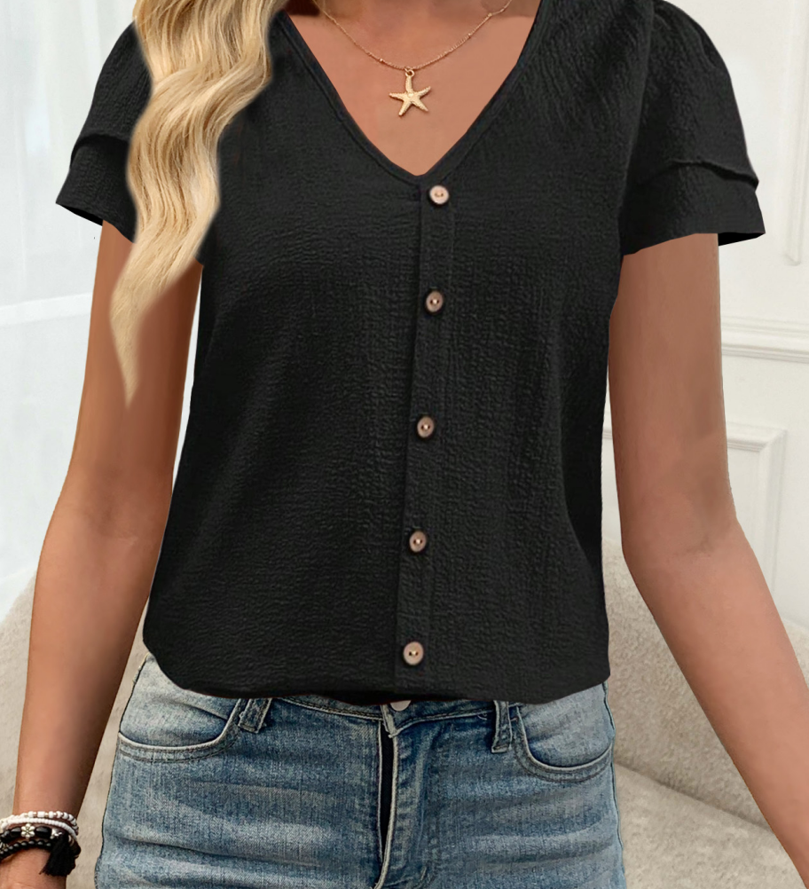 Tempérament ample femme chemise mode blouse décontractée élégant à manches courtes femme chemise vacances week-end haut