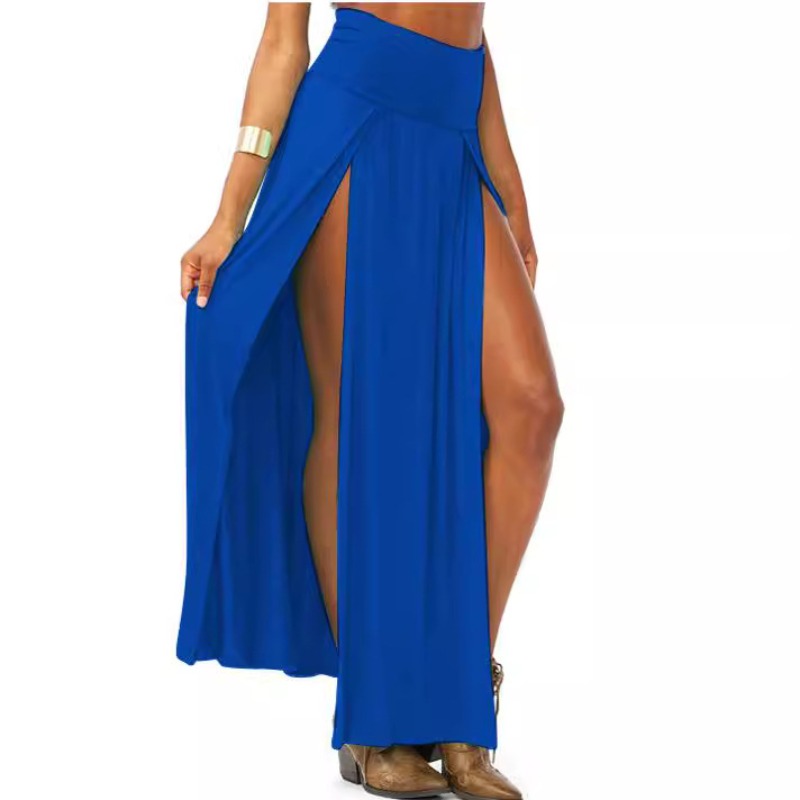 Jupe longue à taille haute sexy et tendance pour femme, jupe longue à ouverture frontale pour femme, jupe longue jusqu'au sol, robe de soirée
