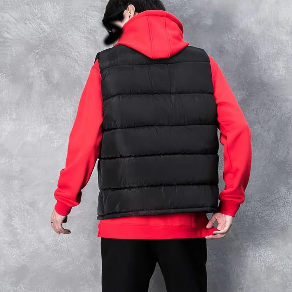 Gilet chaud sans manches pour homme, imperméable, avec fermeture éclair, col montant, décontracté, pour l'hiver et l'automne, vêtement de marque