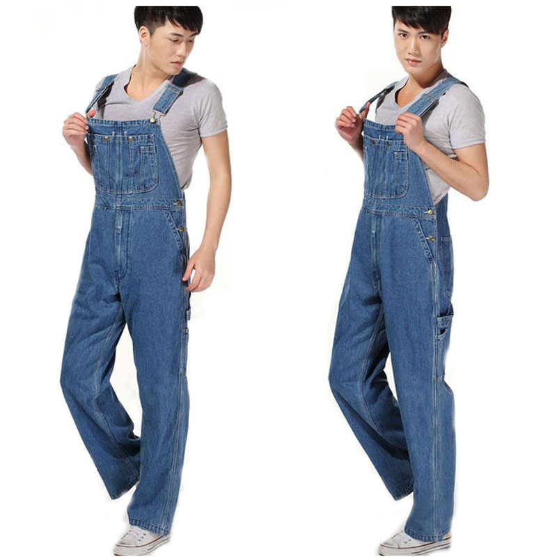 Salopette en Denim pour hommes, grande taille 28-40 42 44 46 48 50, énorme pantalon à bretelles, combinaisons à poches à la mode, tendance
