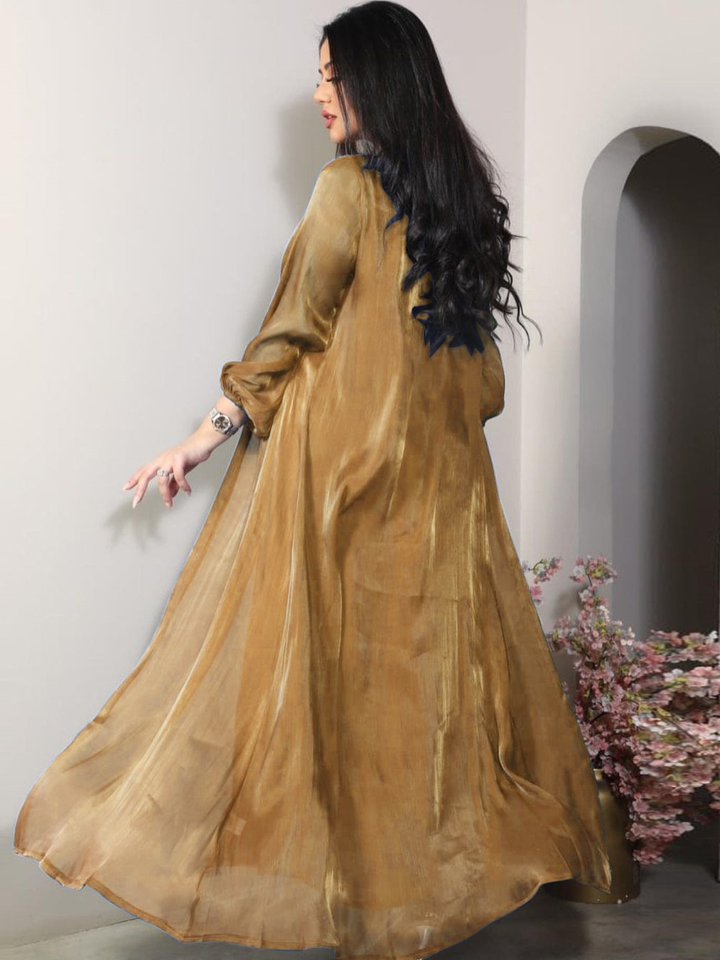Robe de soirée marocaine femmes Abaya 2 pièces ensemble Satin soyeux dubaï robes musulmanes Eid Caftan soirée longue Robe robes Abayas Robe