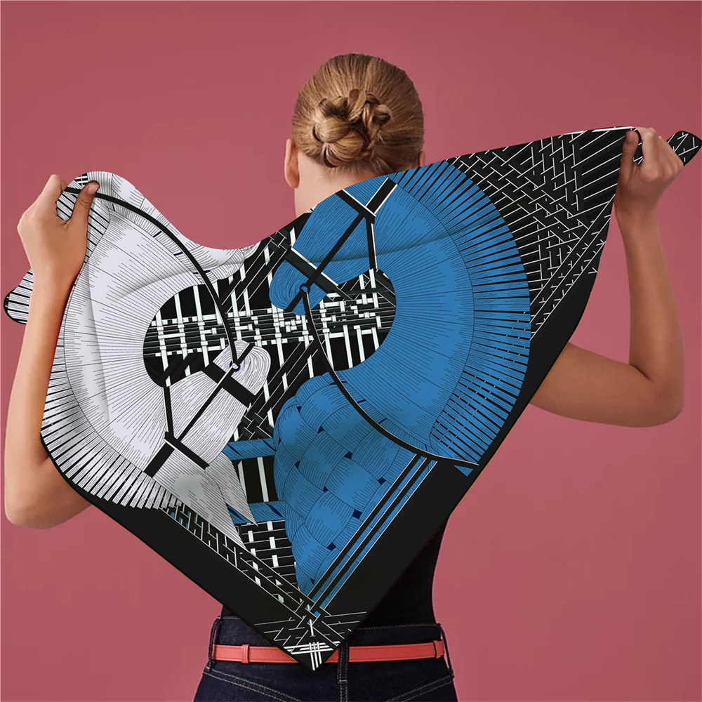 Écharpe Triangle de Marque pour Femme, Foulards en Soie Sergée, Bandanas de Luxe, Bandeaux, Hijabs, Foulards, Écharpes de Cou, Châles, Design Tendance