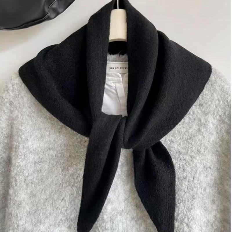 Écharpe triangulaire tricotée en laine de Style coréen pour femmes, foulard tricoté multifonctionnel chaud, 1 pièce