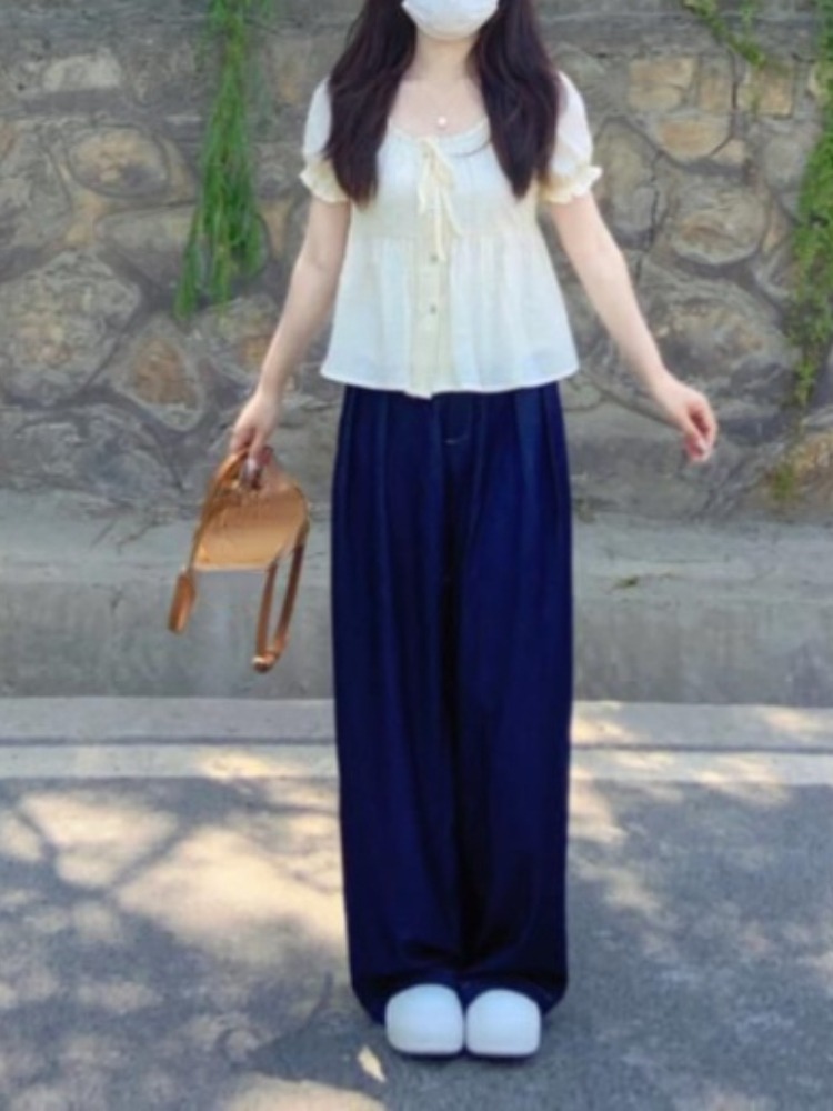 Chemisier à bandes pour femmes, à volants, Harajuku, simple boutonnage, hauts Y2k, col Suare esthétique, Grunge, Streetwear De Mujer
