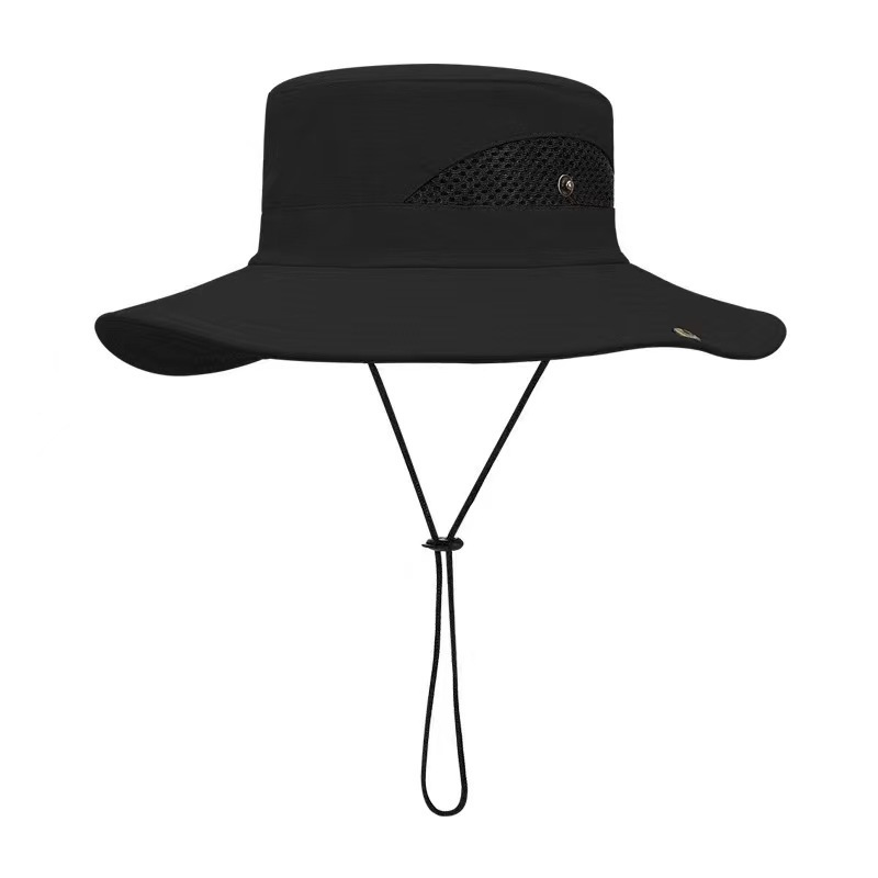 Chapeau de soleil à large bord pour homme, chapeau de pêche d'été anti-UV pour l'extérieur, chapeau bob décontracté respirant avec protection intégrale du visage