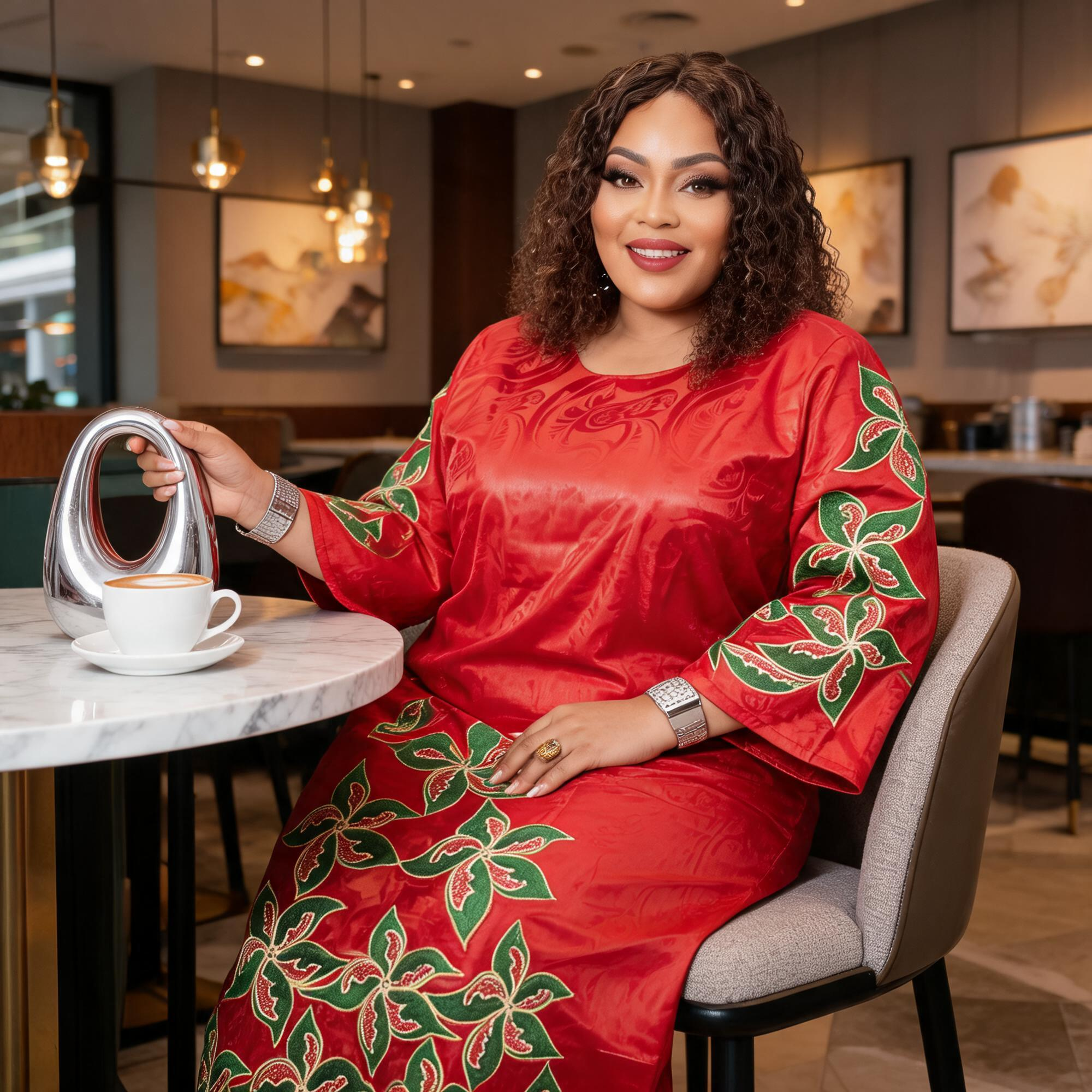 Robes africaines pour femmes grande taille, robe longue en bazin riche avec broderie et écharpe