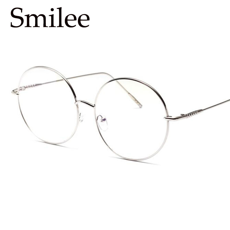 Lunettes rondes surdimensionnées femmes hommes métal grand grand cercle lunettes cadre optique lunettes rondes cadre mode lunettes lunettes