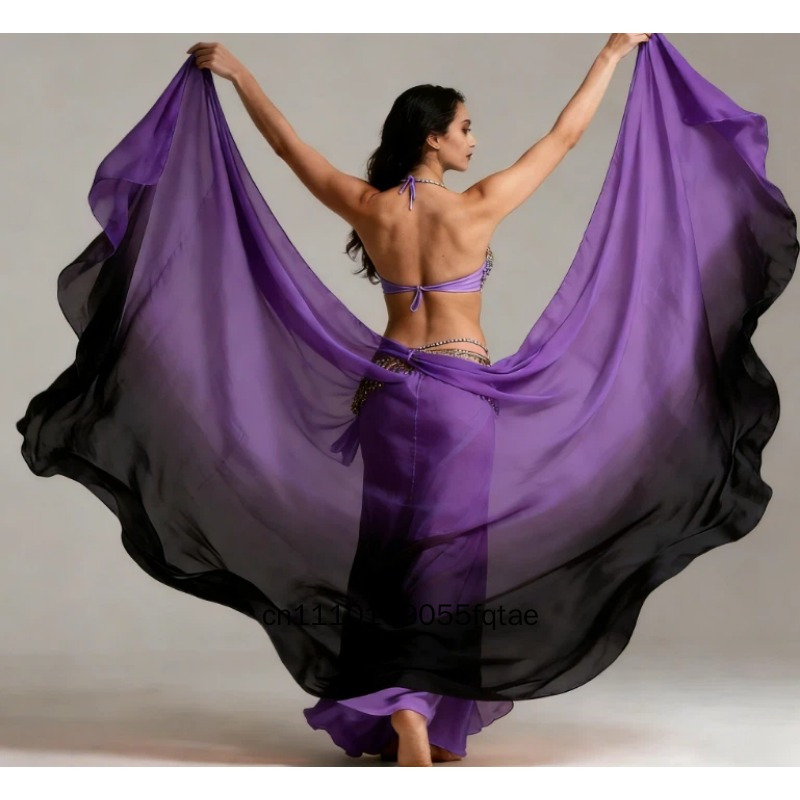 Voiles de danse orientale 100% soie véritable, faits main, teints, écharpes et châles sur mesure, accessoires de performance de danse orientale, nouveauté