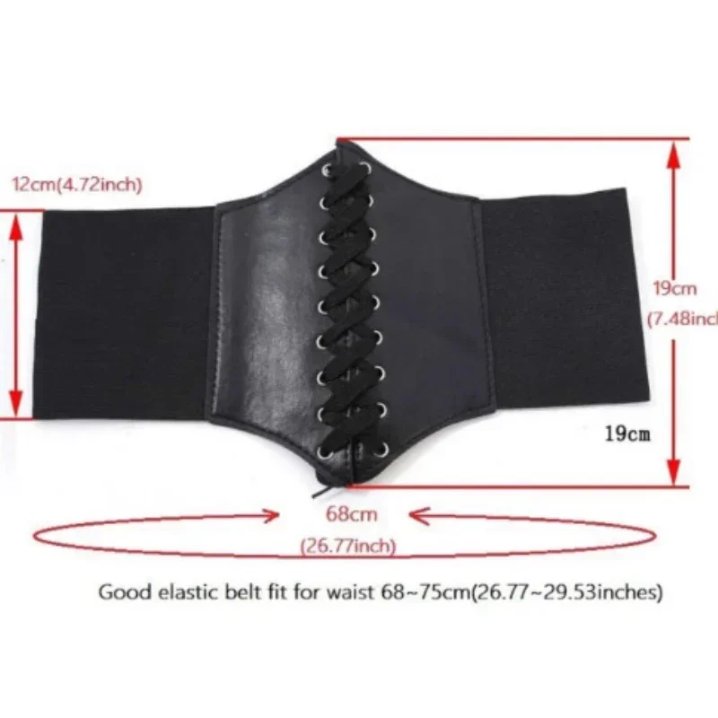 Ceinture Corset gothique pour femmes, mode PU, broderie de fleurs, ceinture amincissante, Vintage, noire, large, pour filles