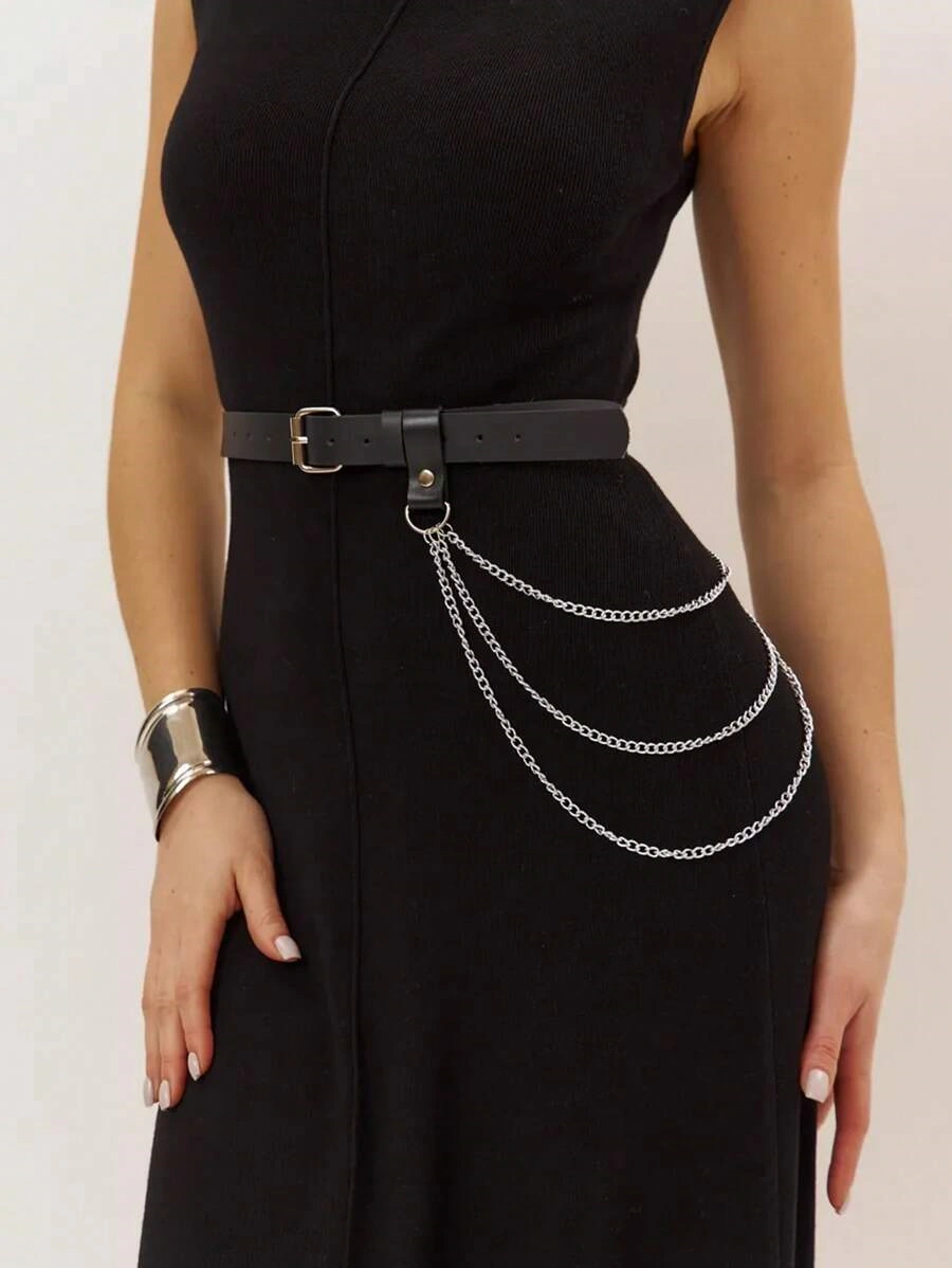 Ceinture de mode pour femme, style streetwear, corset, chaîne de corps, ceinture à franges, ceinture réglable, punk, ceinture décorative, accessoires de vêtements gothiques