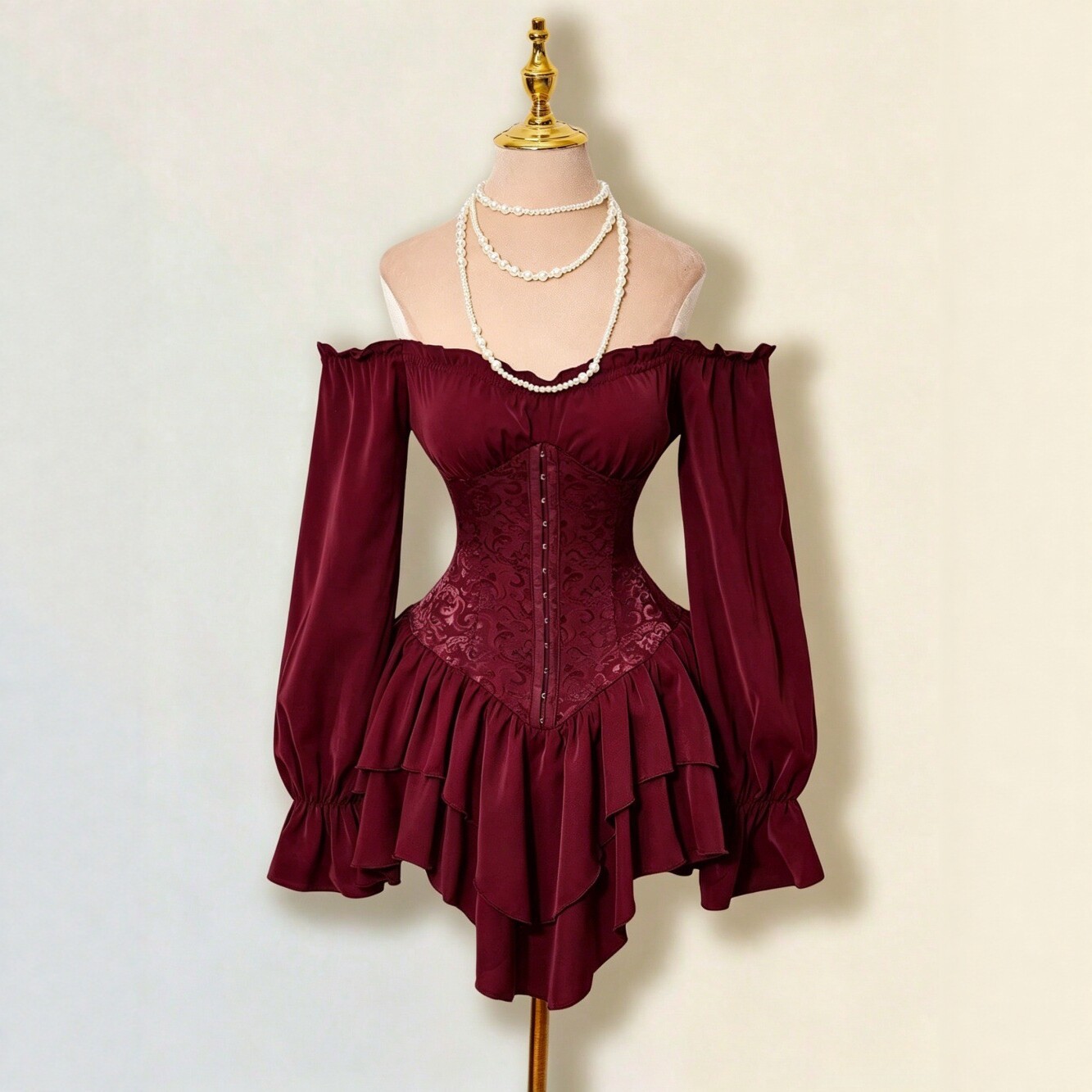 Robe de Demoiselle d'Honneur Élégante et Amincissante à Broderie Florale, Ourlet Court, Épaules Volantées, Sans Manches, Taille Haute, Coupe Trapèze pour Femme