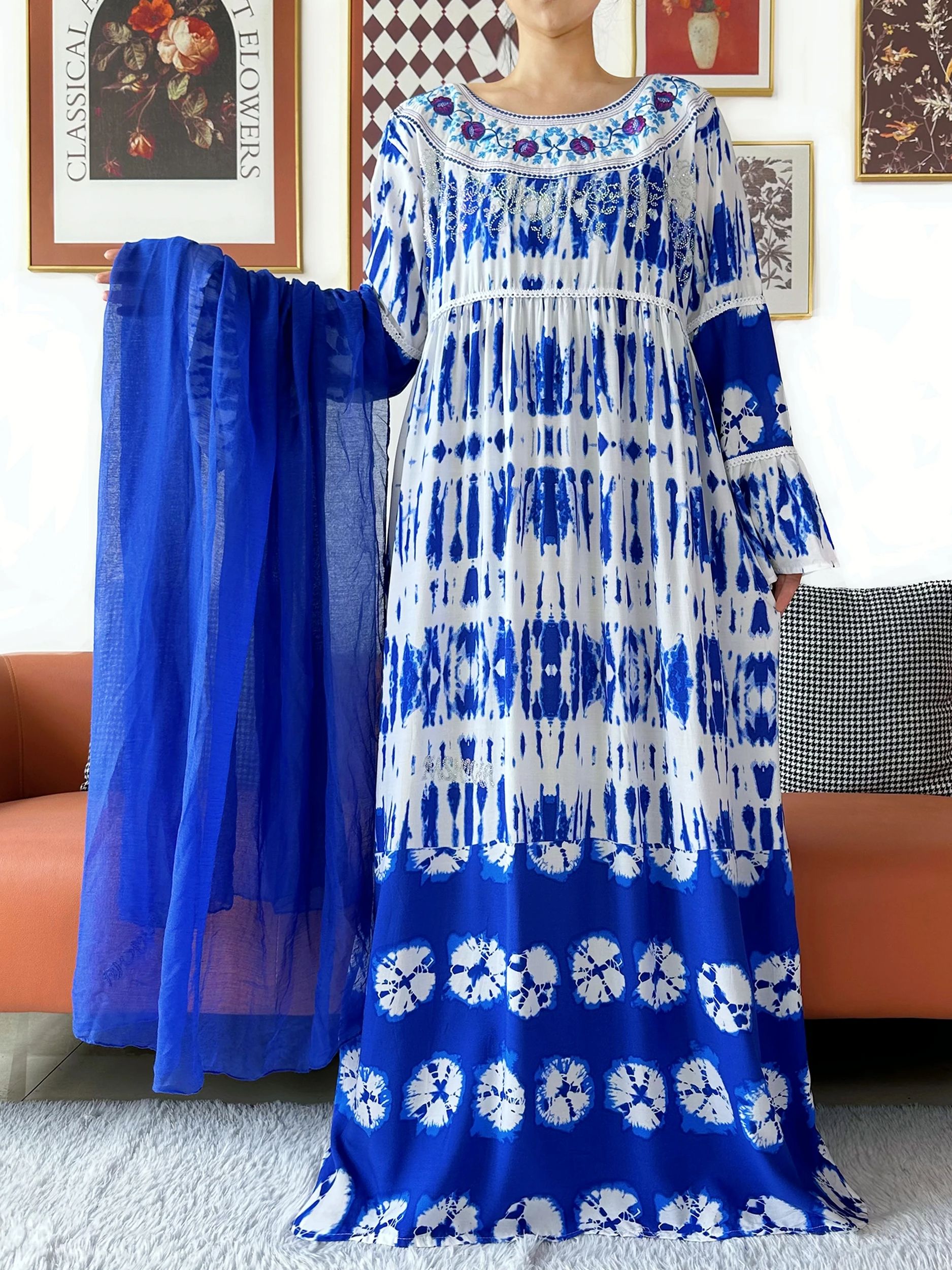 Kashkha – robe Abaya en coton pour femmes, élégante, de haute qualité, dubaï, manches longues, ample, style Boho, Maxi, décontractée, mode africaine, nouvelle collection