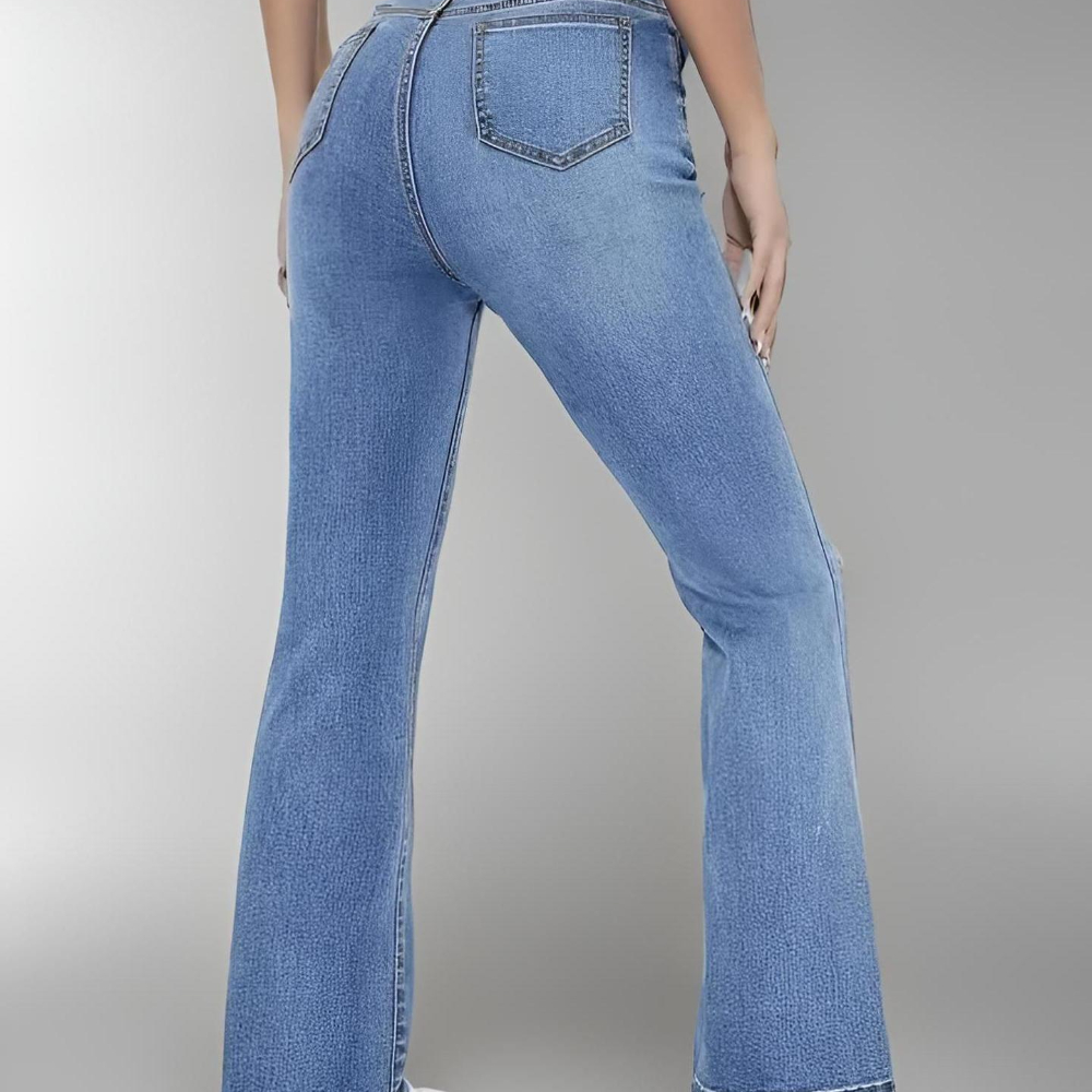 Nouveaux jeans chauds pour femmes minceur style européen et américain décontracté polyvalent taille haute pantalon en Denim lavé pour les femmes