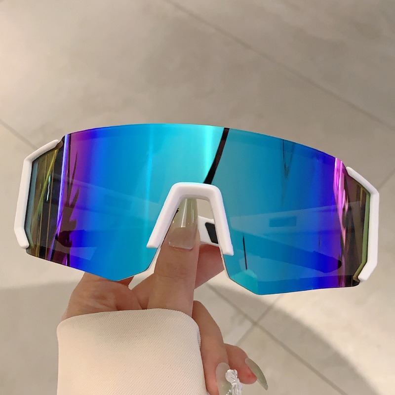 Nouvelles lunettes de soleil intégrées à grande monture colorées pour le cyclisme, lunettes de soleil coupe-vent pour les sports de plein air, la randonnée et le ski