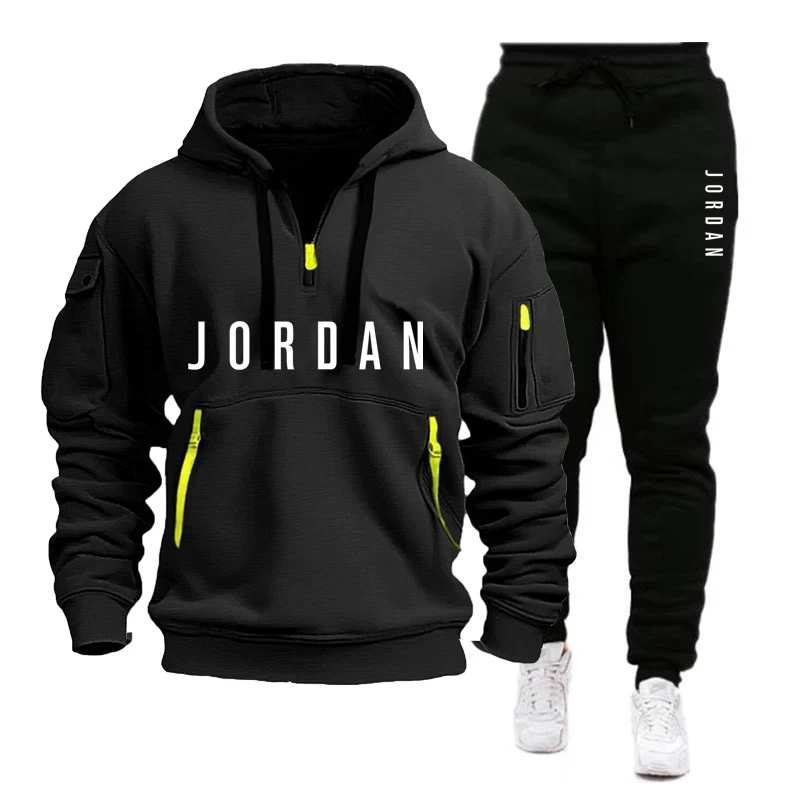 Ensemble de vêtements de sport pour hommes automne/hiver 2026, ensemble décontracté, vêtements de sport et pantalon coupe-vent pour hommes, ensemble deux pièces