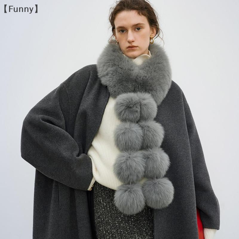 maveraFunny RagaLong fausse fourrure de renard écharpe femmes hiver chaud doux fourrure foulards décontracté dame en plein air cou plus chaud col